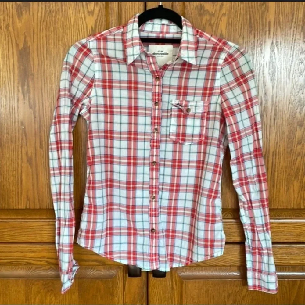 Abercrombie Kids Size XS Vintage Y2K Button Up Plaid Shirt